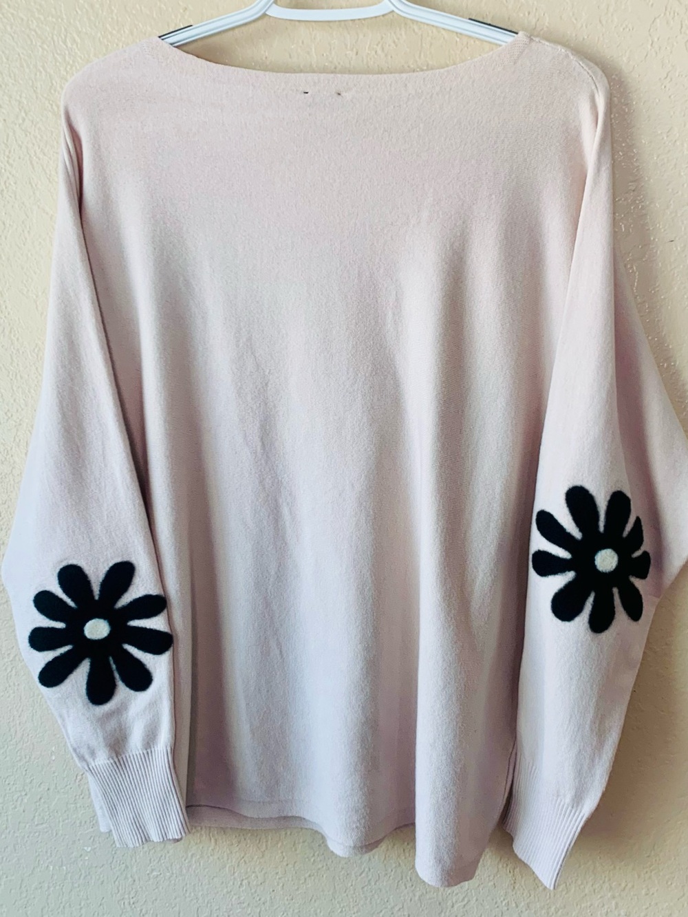 AAEDA Cream Black Retro Indie Daisy Dolman Sleeve Sweater Size L - Picture 3 of 9